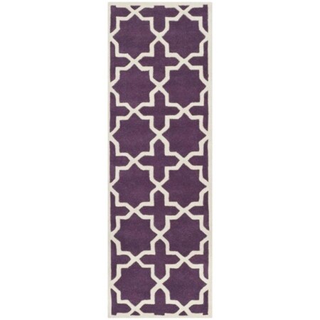 Safavieh Chatham Hand Tufted Small Rectangle Rug- Purple - Ivory- 4 x 6 ft. CHT732F-4